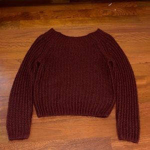 Maroon Scoop-Neck Sweater
